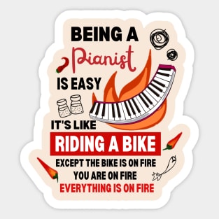 Funny Pianist Jokes Keyboard Piano Music Instrument Classical Music Life Sticker